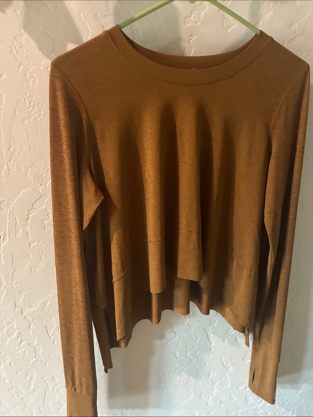 Free People Long Sleeve movement top Cinnamon brown